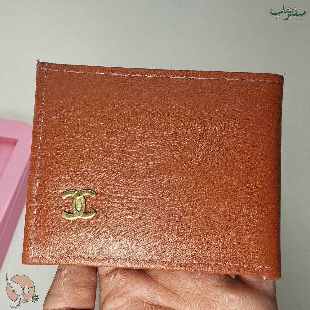 کیف پول چرم رنگ قهوه ای